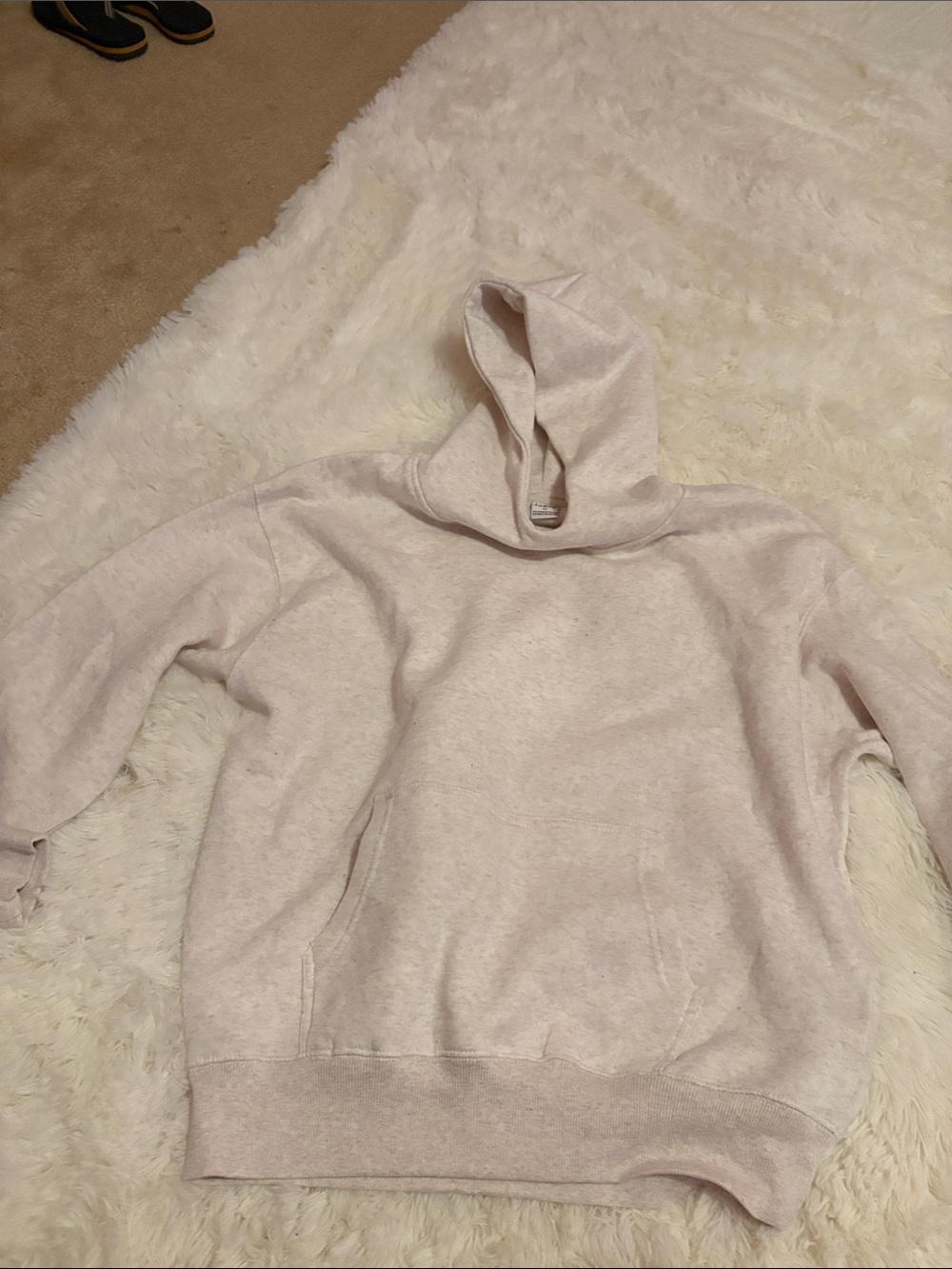 Women’s Lightweight Hooded Sweatshirt - Pale Blush/Grey